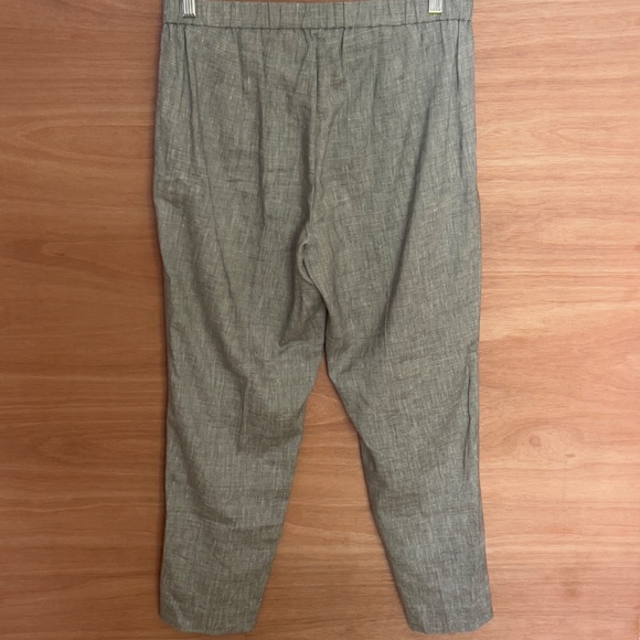 NWT $295 THEORY Pull-On Pants, Cargo Melange Eco Sharkskin Linen Blend Size 8 - Picture 4 of 9
